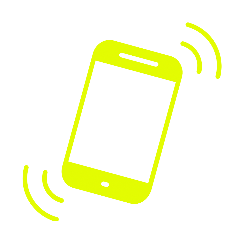 Yellow smartphone icon on a white background